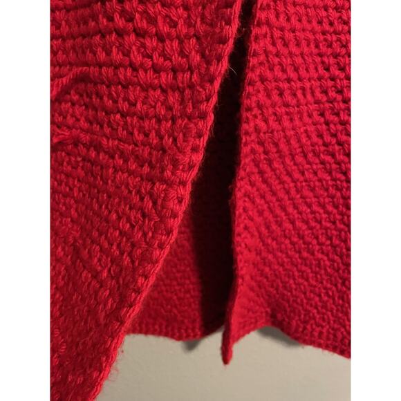 Vintage Handmade Crochet Sweater Vest Womens XL Red Chunky Open Front Granny - Picture 3 of 7